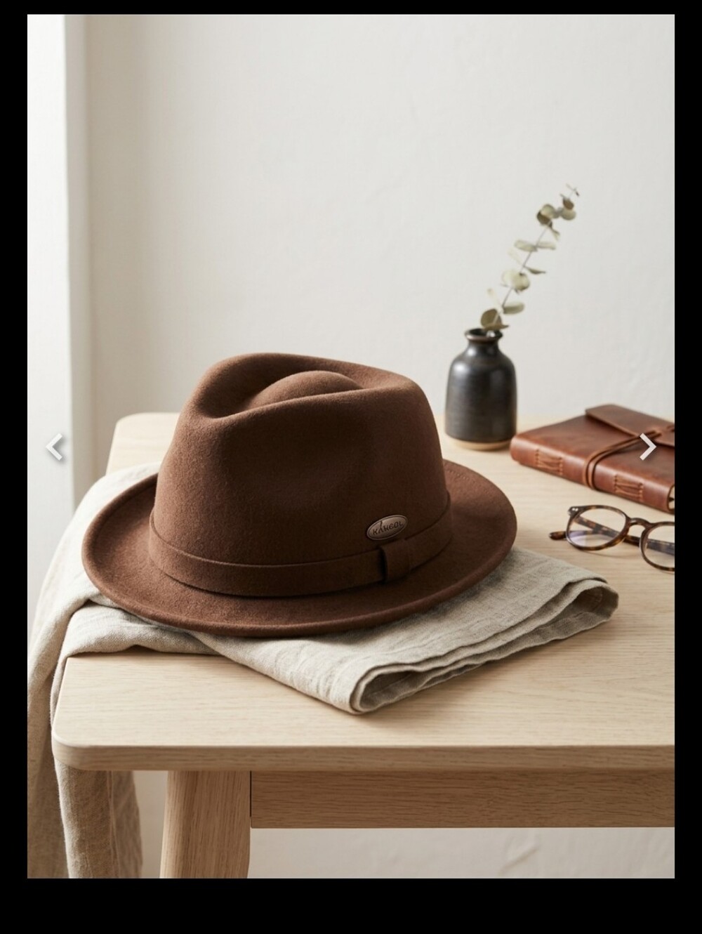 Kangol LiteFelt Hiro Trelby Hat Brown Excellent Condition Size Medium